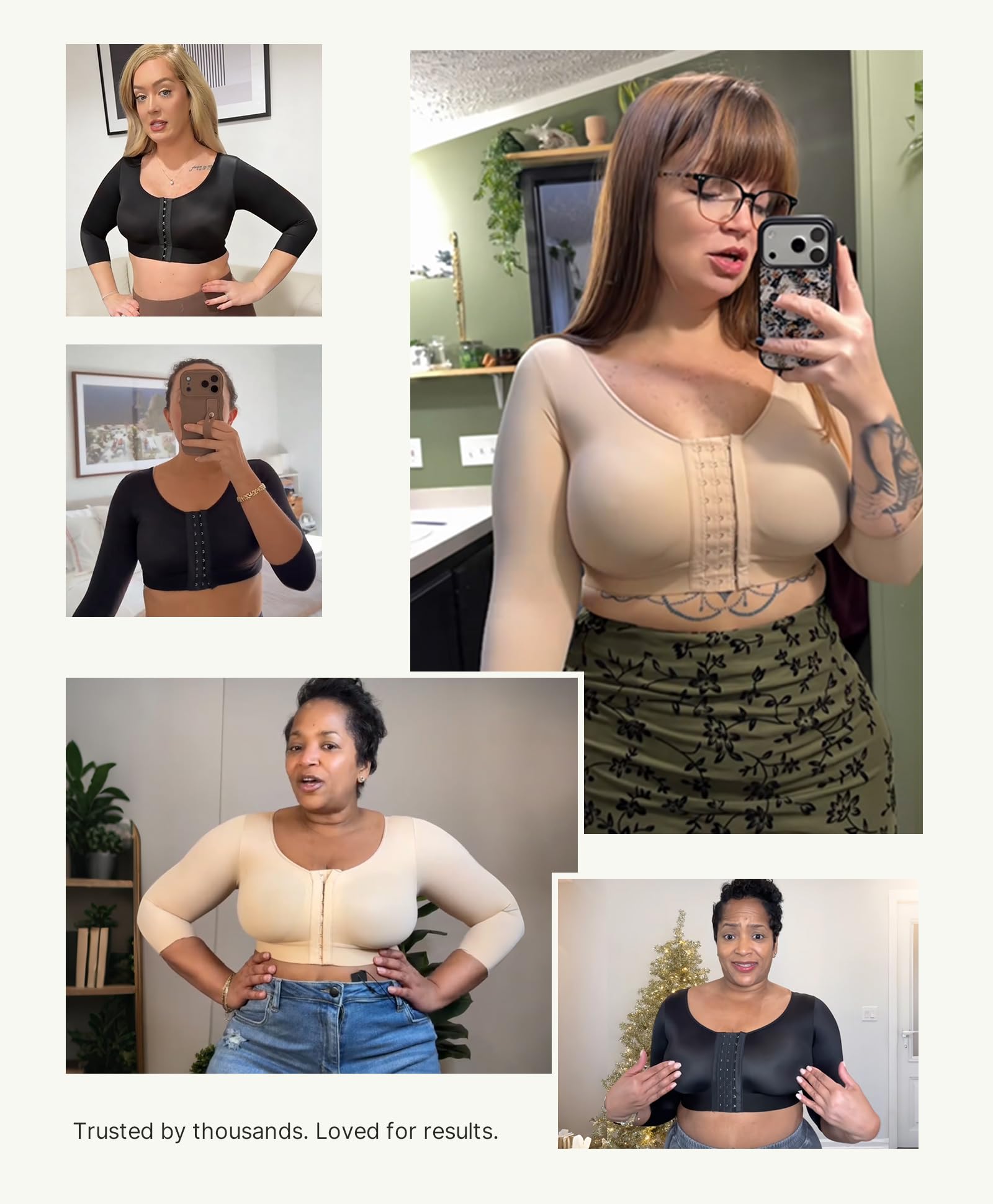 FeelinGirl Arm Shaper for Women Post Surgery Arm Lipo Compression Sleeves Slimming Arm Faja Front Closure Shapewear Bra - Image 5