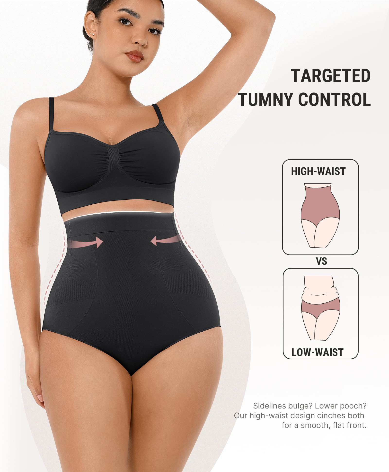 FeelinGirl Body Shaper Tummy Control Shapewear Underwear High Waisted Shaping Briefs Panty Girdle - Image 3