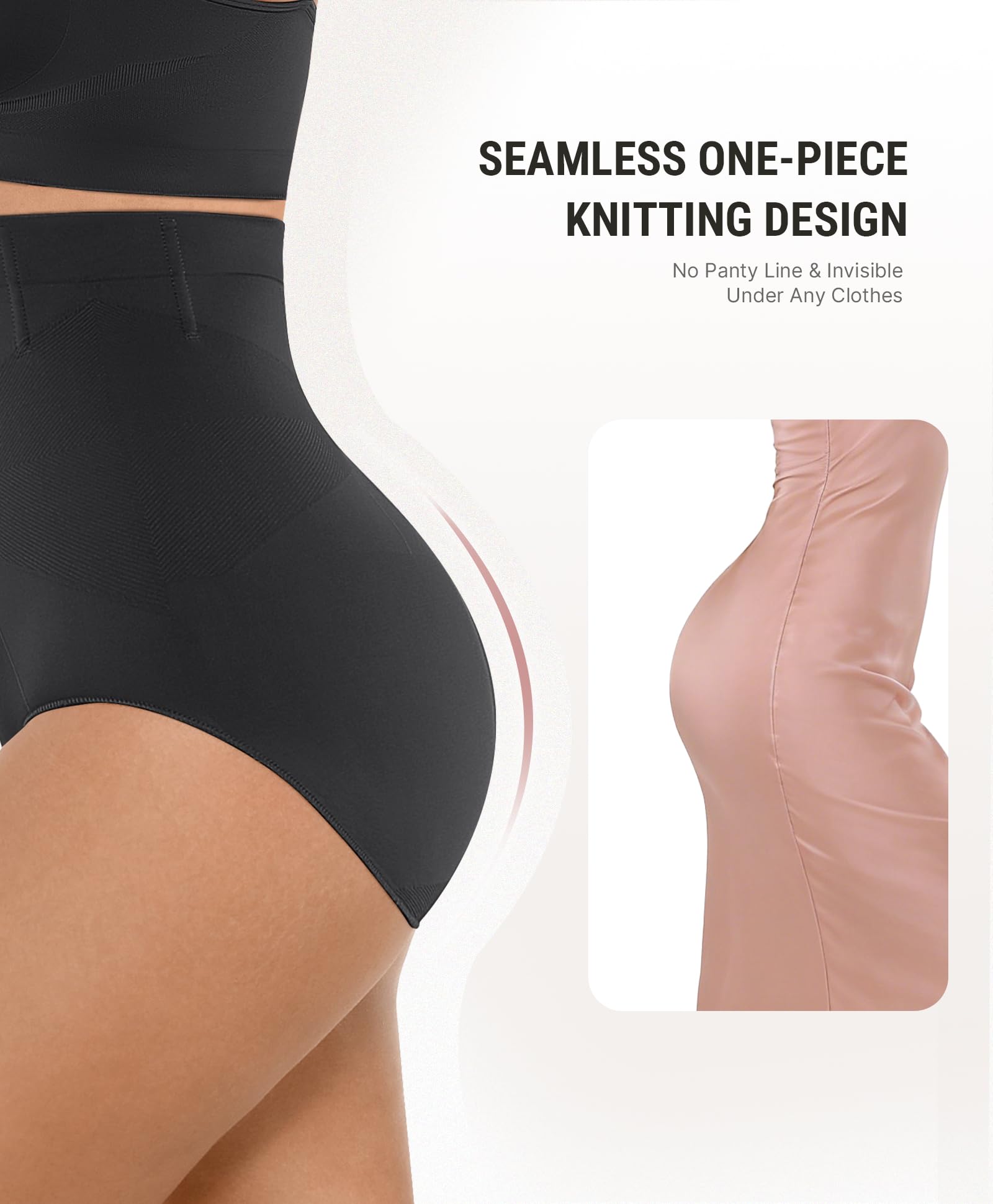 FeelinGirl Body Shaper Tummy Control Shapewear Underwear High Waisted Shaping Briefs Panty Girdle - Image 6