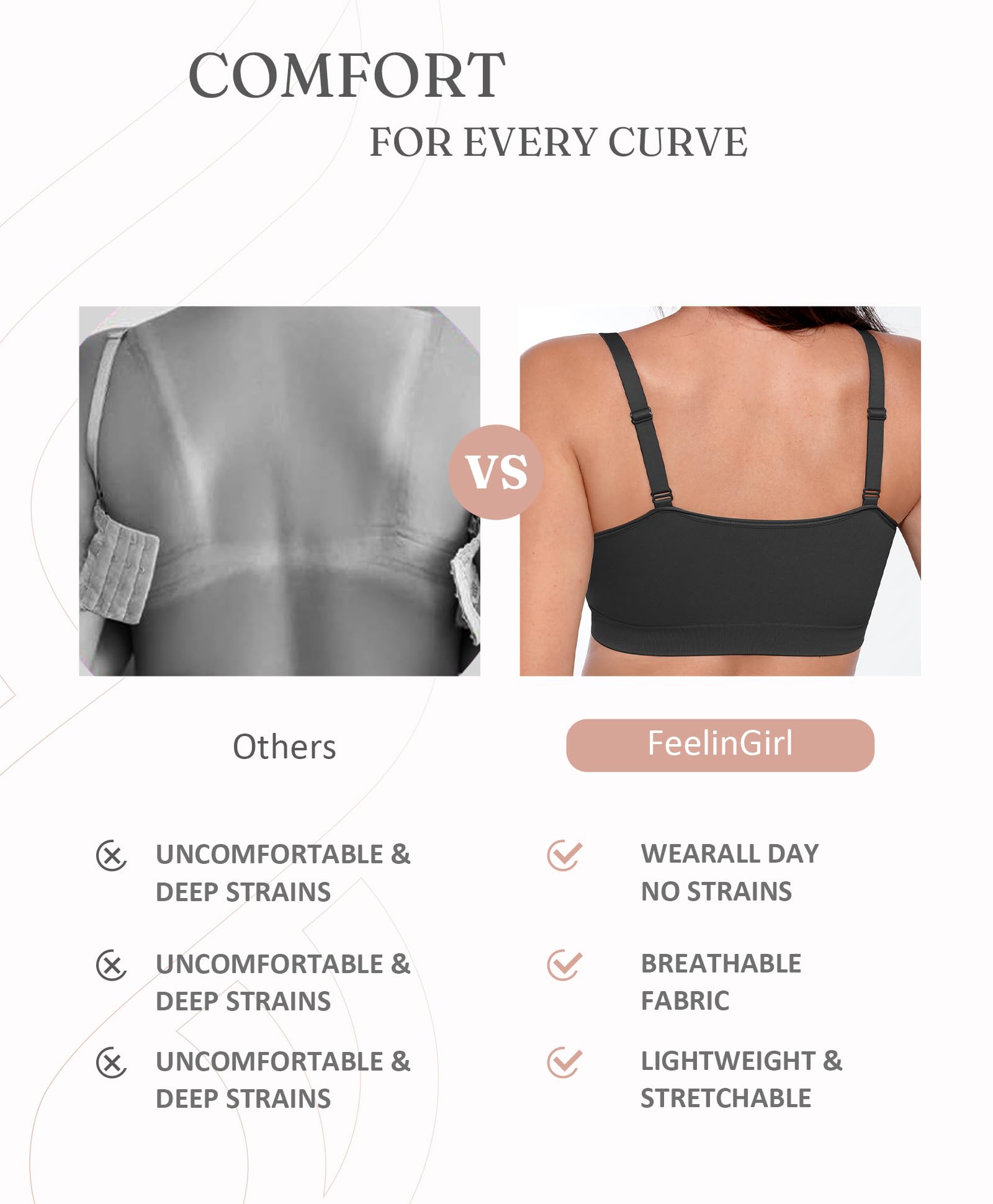 FeelinGirl Bras for Women No Underwire Lace Bralettes Wireless Full Coverage Seamless Bra Comfortable Everyday Bras No Padded - Image 4