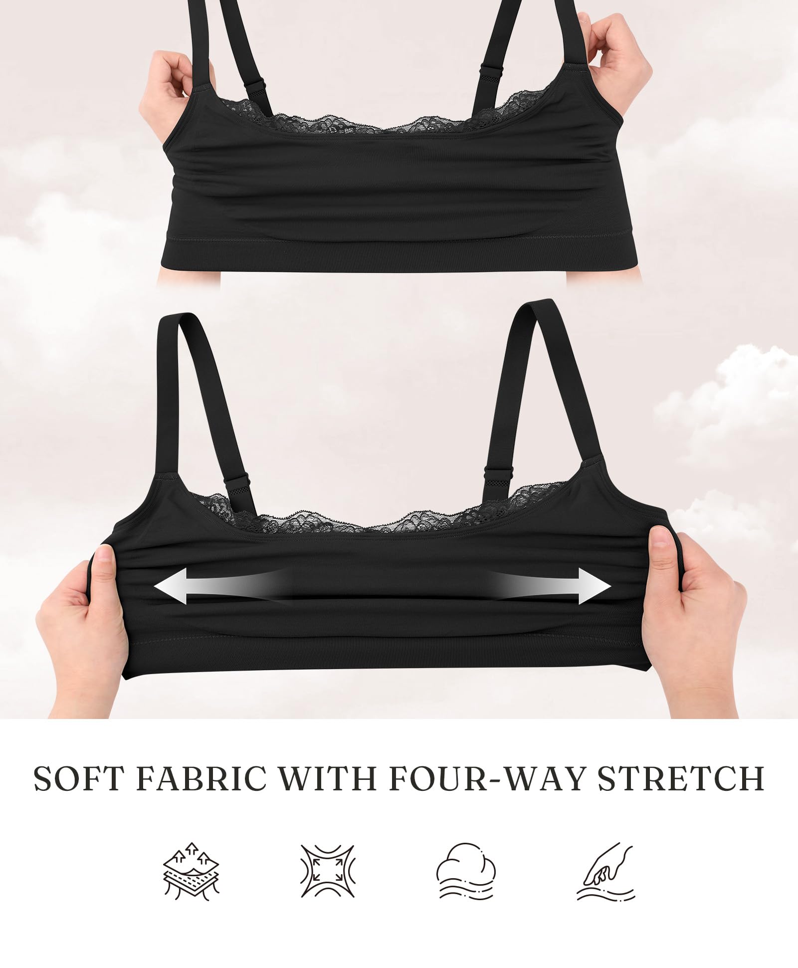 FeelinGirl Bras for Women No Underwire Lace Bralettes Wireless Full Coverage Seamless Bra Comfortable Everyday Bras No Padded - Image 6