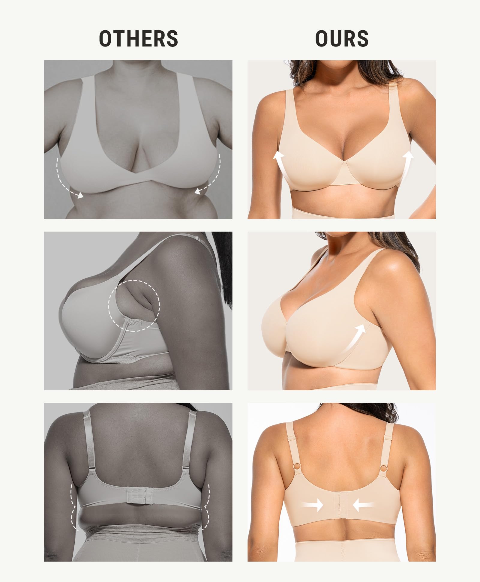 FeelinGirl Bras for Women Unlined No Padding Comfort Underwire Plus Size Full Coverage Seamless Plunge Everyday Bras - Image 5