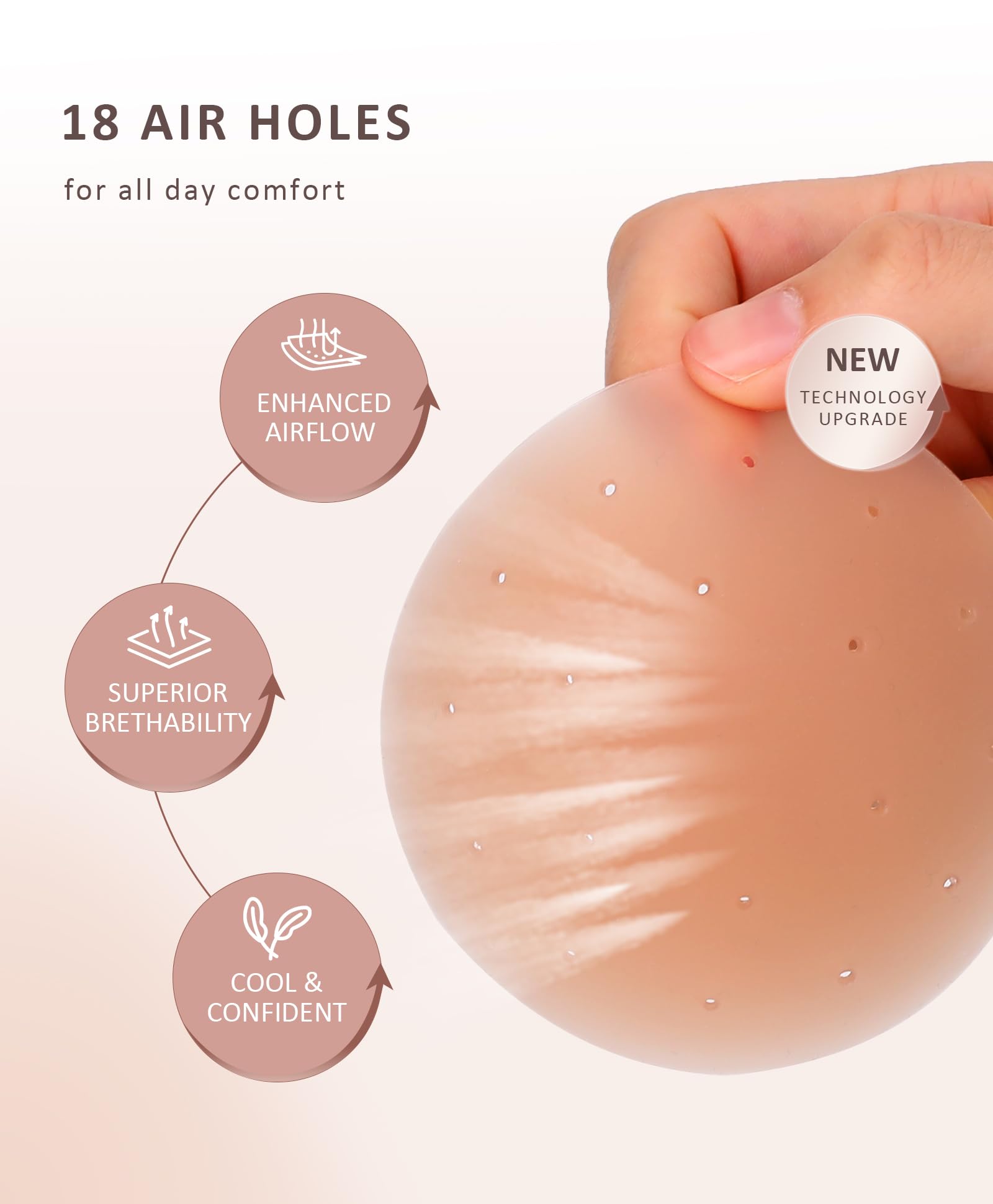 FeelinGirl Breathable Nipple Covers for Women Sticky Adhesive Silicone Nipple Pasties Reusable Nipple Cover - Image 3
