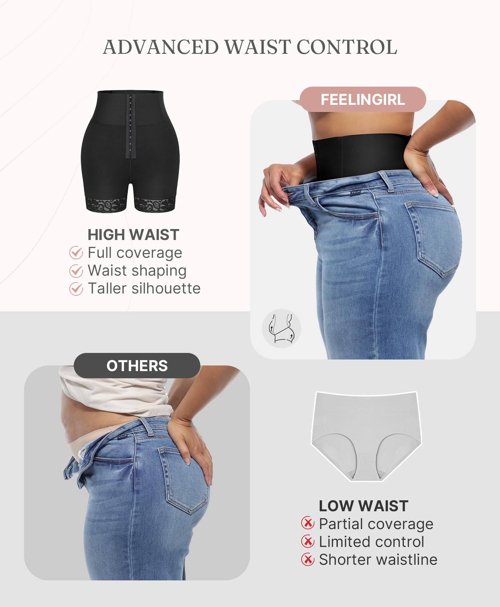 FeelinGirl Butt Lifting Shapewear for Women Tummy Control Body Shaper Shorts Butt Hip Enhancer Shapewear Panties - Image 3