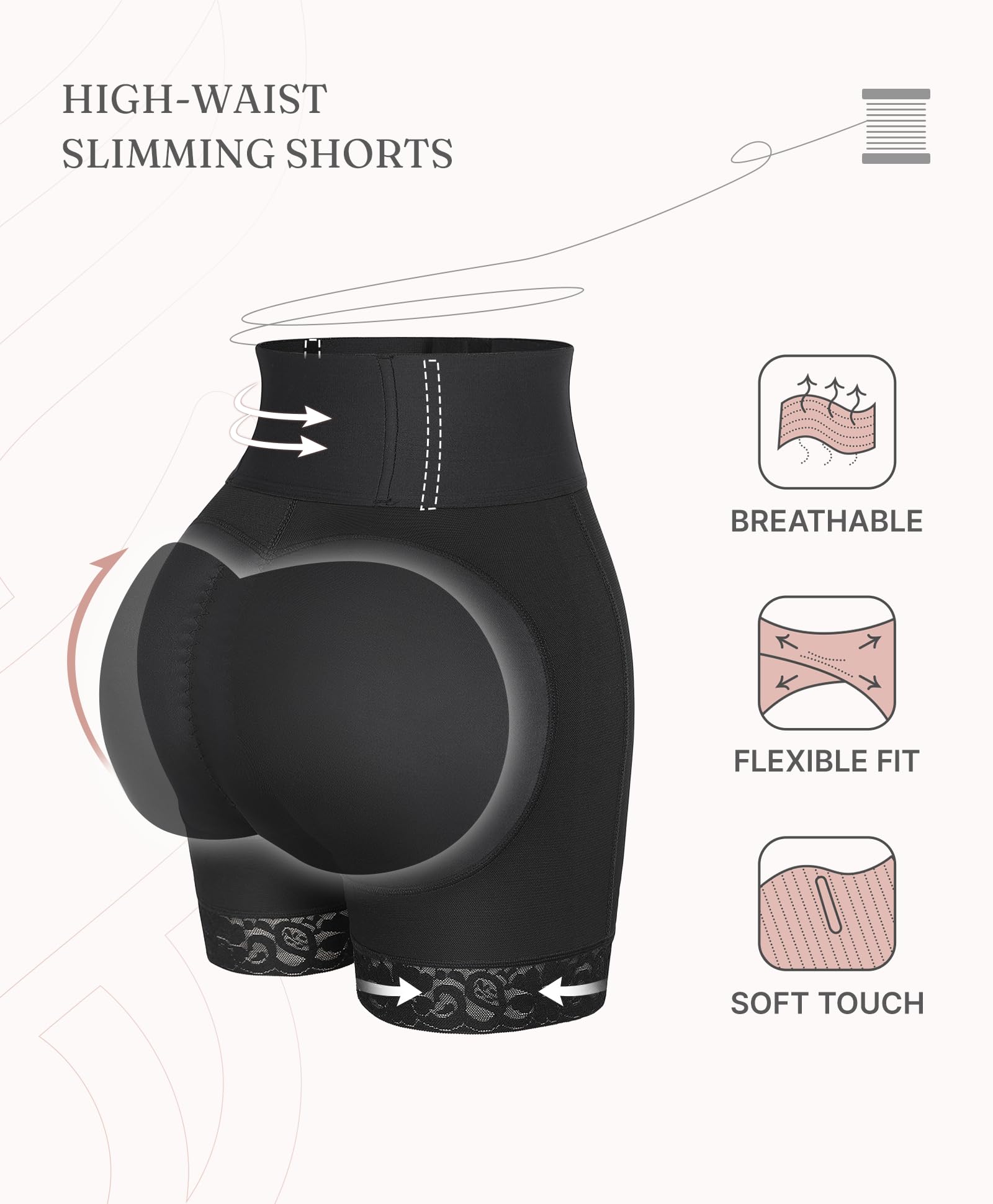 FeelinGirl Butt Lifting Shapewear for Women Tummy Control Body Shaper Shorts Butt Hip Enhancer Shapewear Panties - Image 4