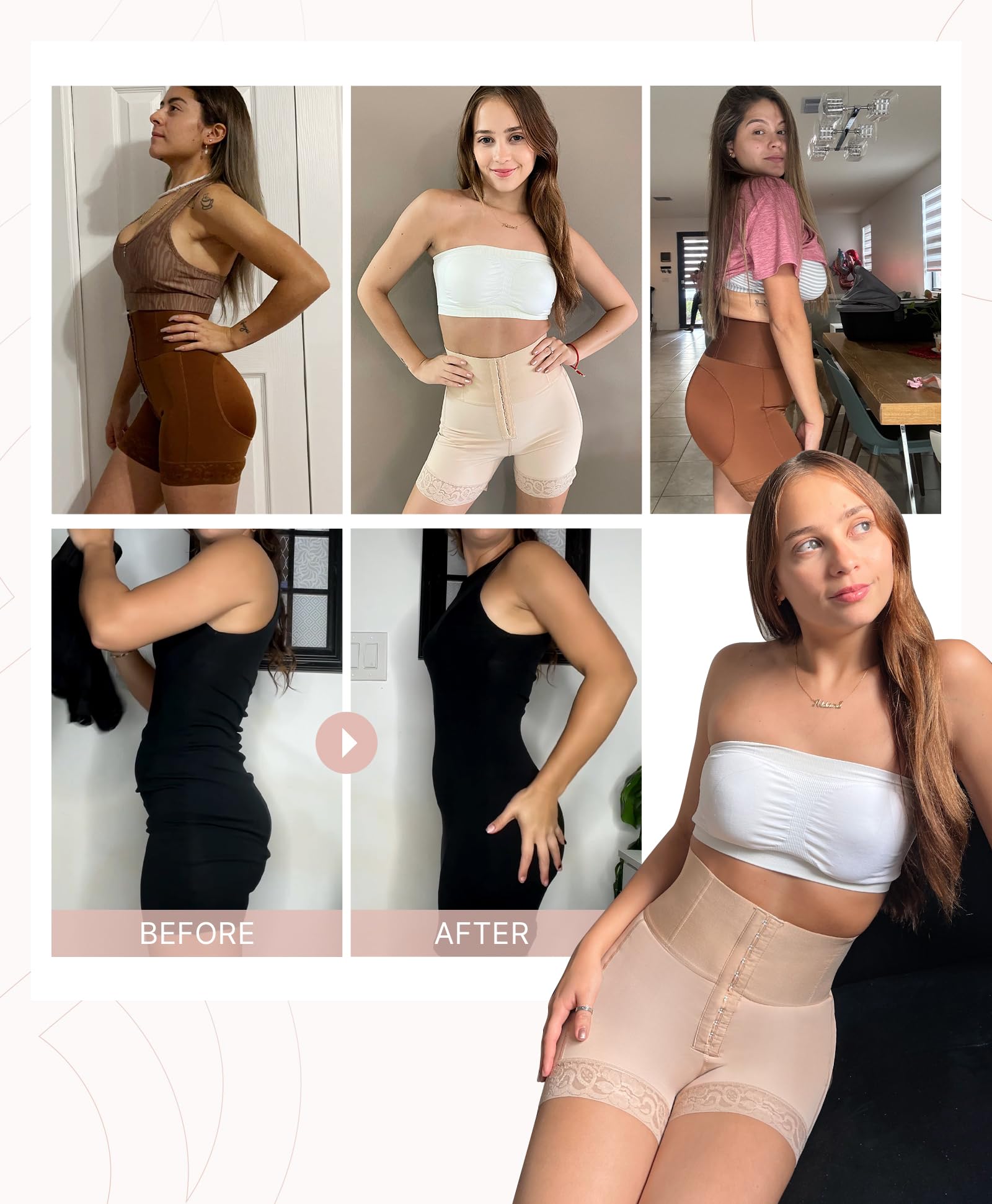 FeelinGirl Butt Lifting Shapewear for Women Tummy Control Body Shaper Shorts Butt Hip Enhancer Shapewear Panties - Image 6