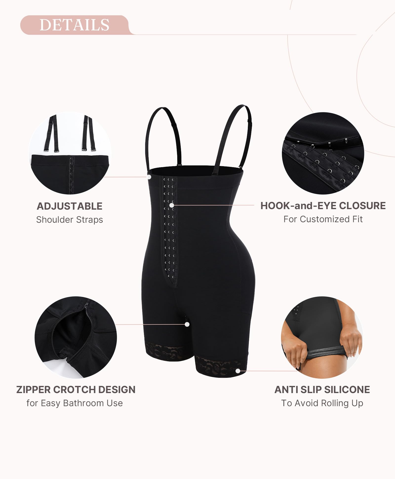 FeelinGirl Fajas Colombianas Shapewear for Women Post Surgery Compression Garment Tummy Control Shaper with Zipper Crotch - Image 4