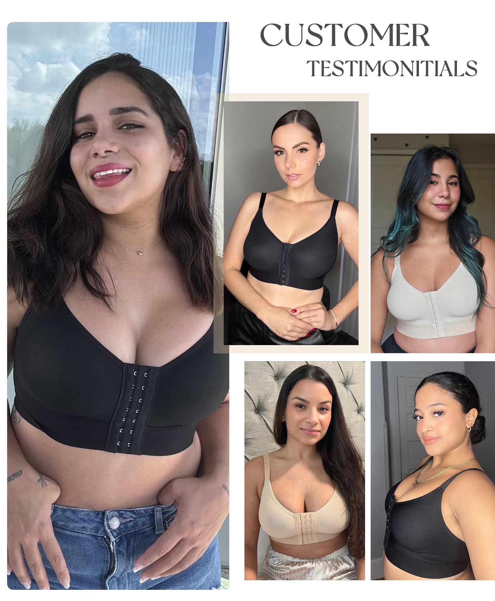 FeelinGirl Post Surgery Bras for Women Front Closure Mastectomy Bras Surgical Wireless Full Coverage Compression Bra - Image 5