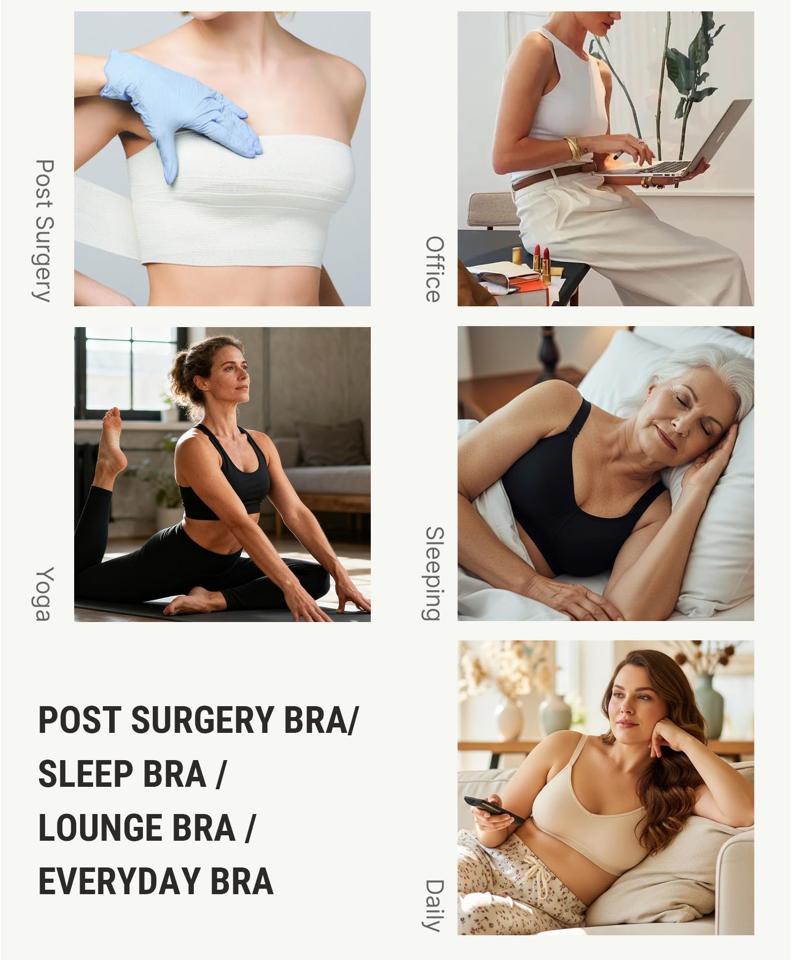 FeelinGirl Post Surgery Compression Bra for Women's Front Closure Bra with Adjustable Straps Wirefree - Image 5