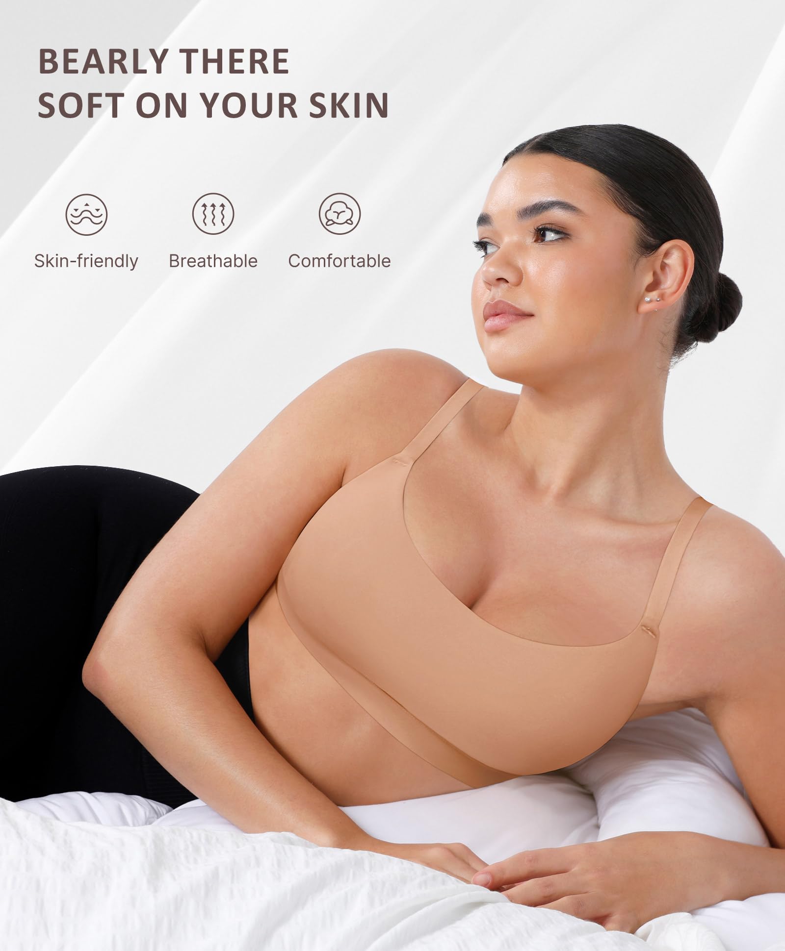 FeelinGirl Seamless Bras Wireless Bralettes for Women, No Wire Unlined Comfort Soft for Sleep, Everyday Bras - Image 5