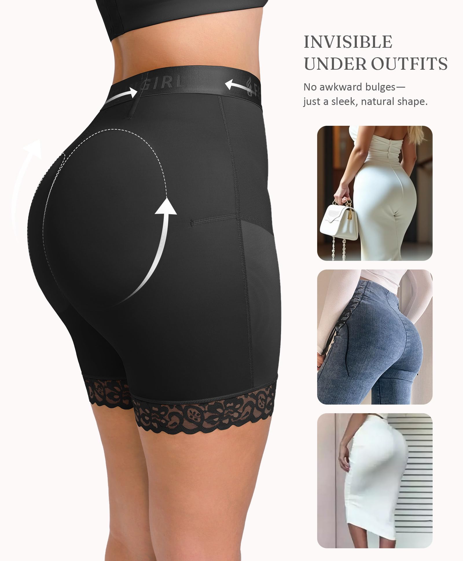 FeelinGirl Shapewear for Women Tummy Control Shorts Butt Lifting Faja Mid-waist Body Shaper with Hook Zipper Closure - Image 4
