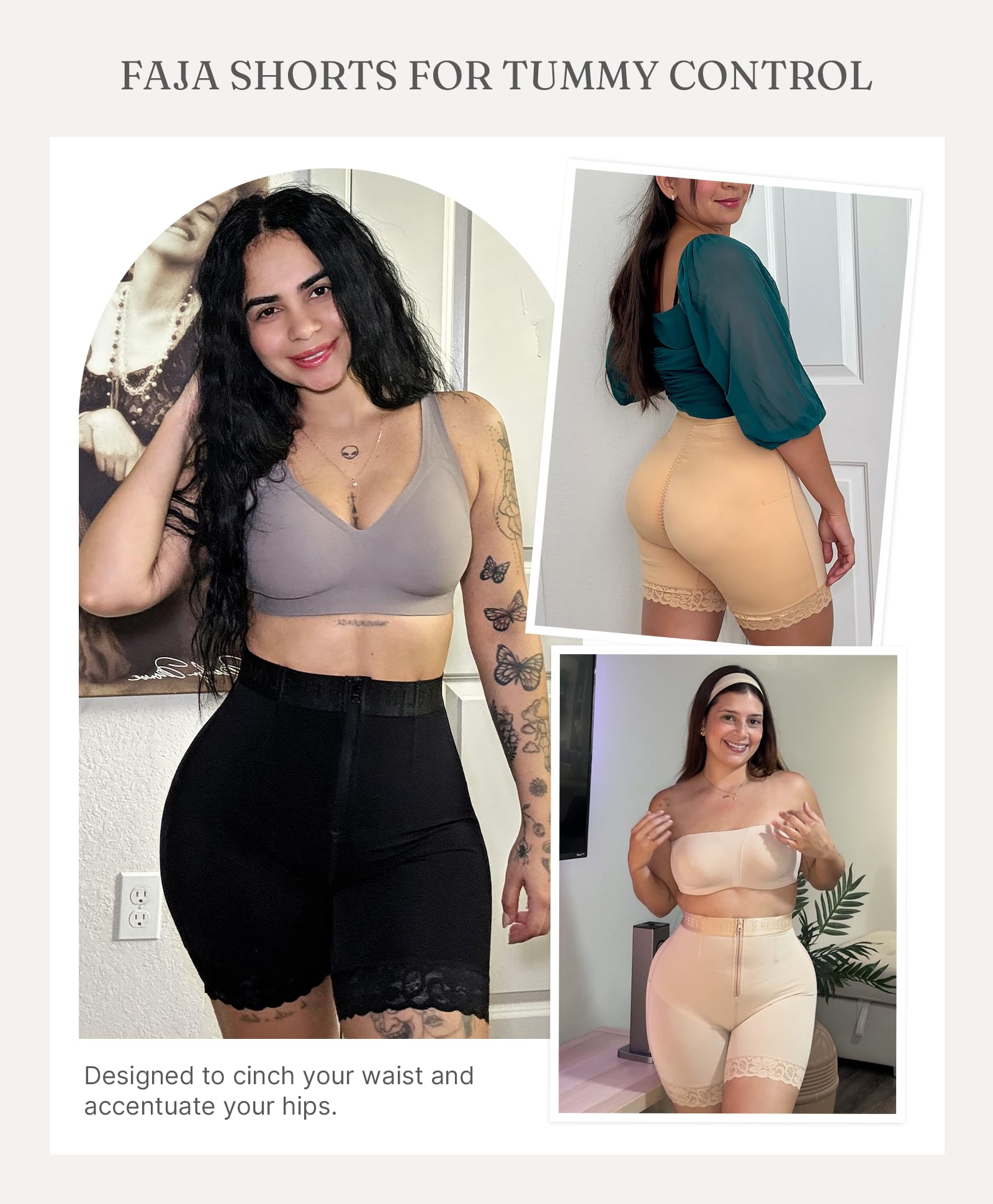 FeelinGirl Shapewear for Women Tummy Control Shorts Butt Lifting Faja Mid-waist Body Shaper with Hook Zipper Closure - Image 6