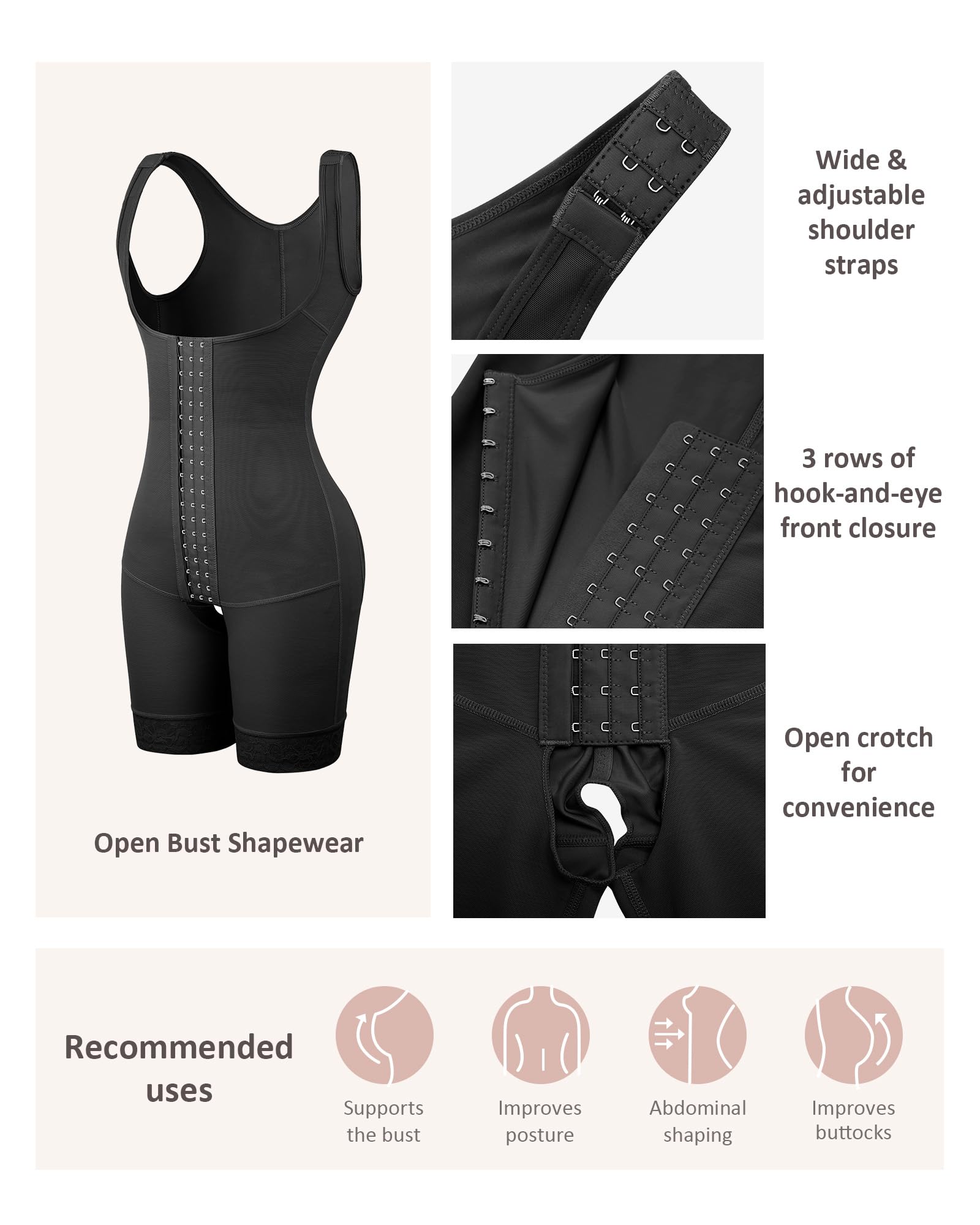 FeelinGirl Shapewear for Women Tummy Control Stage 2 Post Surgery Compression Garment Full Body Shaper Butt Lifter - Image 4