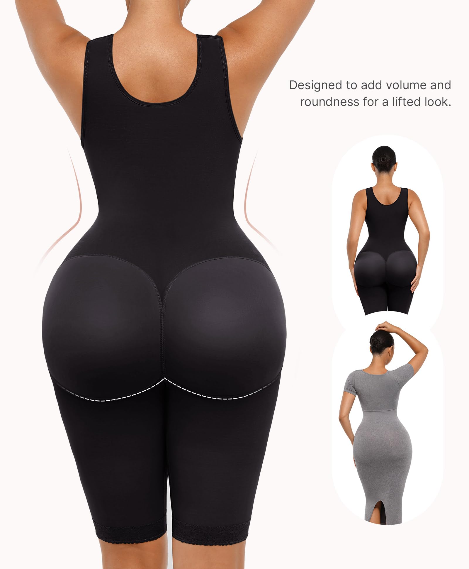 FeelinGirl Shapewear Tummy Control Post Surgery Body Shaper Compression Garment Butt Lifter - Image 5