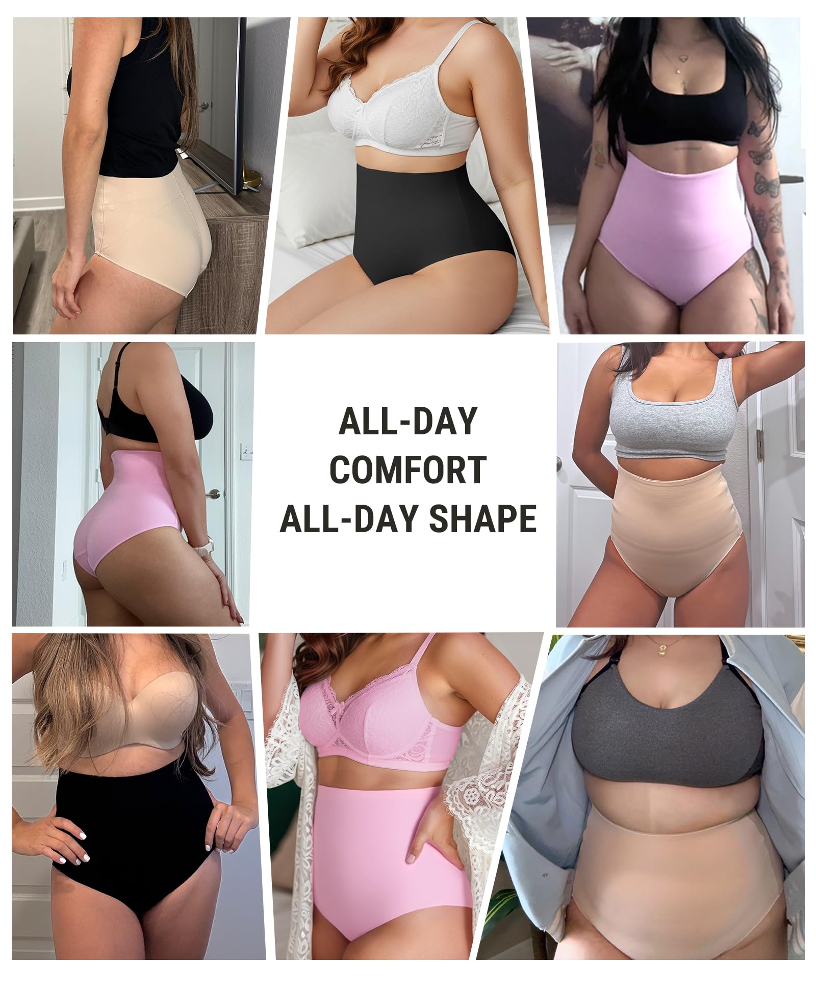 FeelinGirl Tummy Control Underwear for Women Mid-Waisted Stomach Shapewear for Women Seamless Body Shaper Panties - Image 6