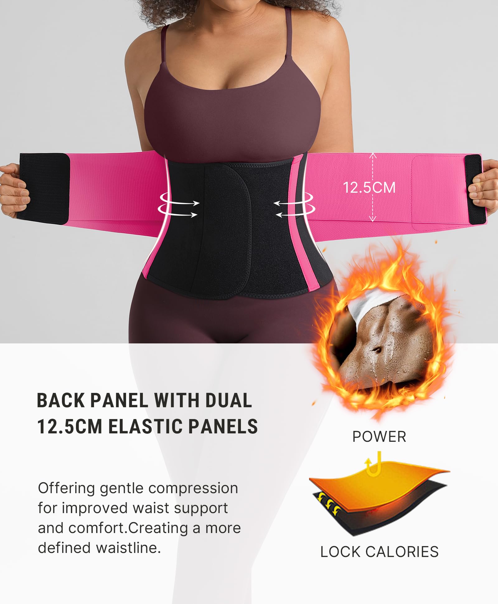 FeelinGirl Waist Trainer Belt for Women Waist Cincher Waist Trimmer Corset Adjustable Hook Loop Tummy Control Slimming - Image 4