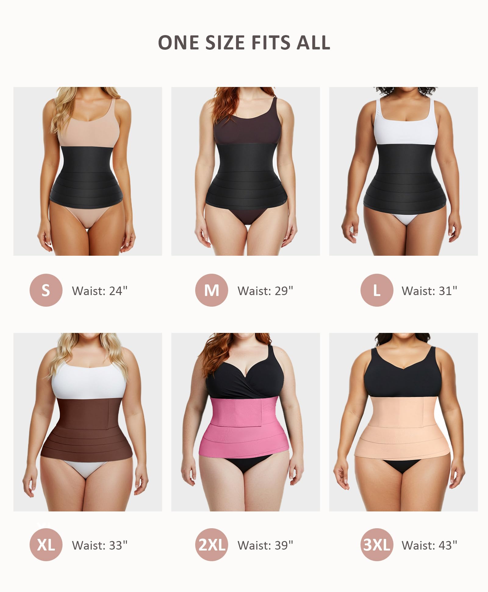 FeelinGirl Waist Trainer for Women Bandage Wrap Trimmer Belt Long Torso Tummy Wraps Belly Body Shaper Waist Trimmer Belt - Image 6