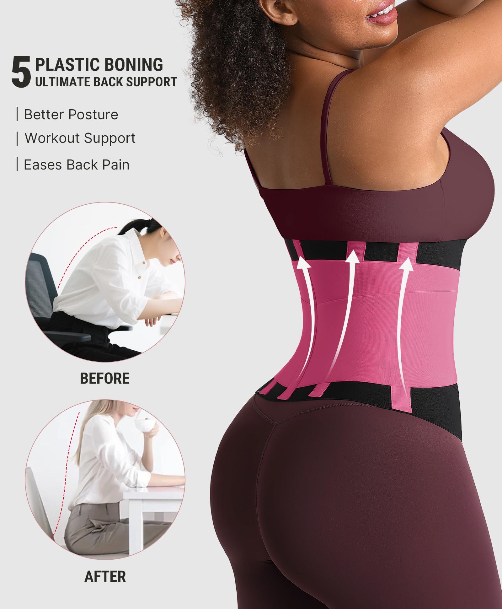 FeelinGirl Waist Trainer for Women Belly Fat Waist Trimmer Ab Belt Tummy Control with Triple Segmented Belt Body Shaper - Image 3