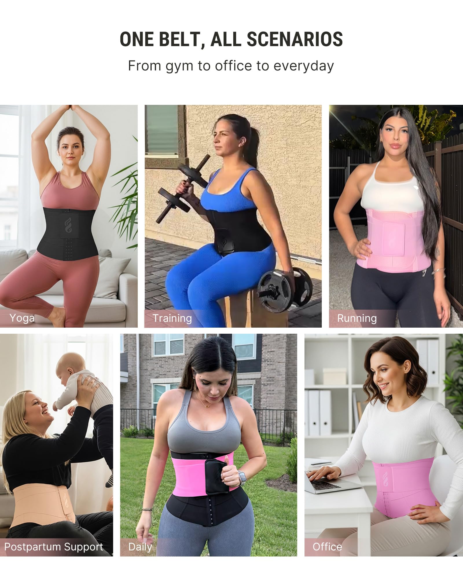 FeelinGirl Waist Trainer for Women Belly Fat Waist Trimmer Ab Belt Tummy Control with Triple Segmented Belt Body Shaper - Image 6