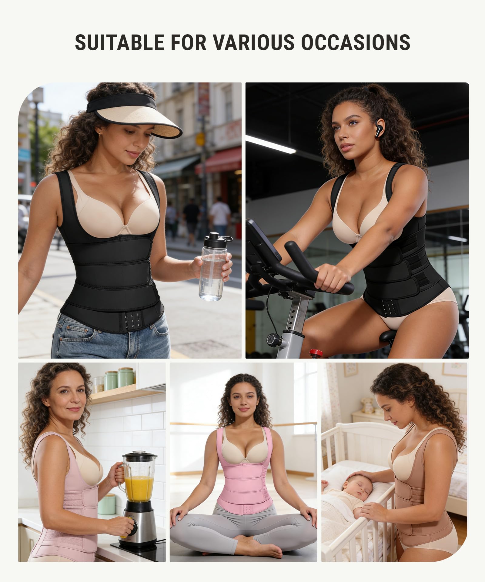 FeelinGirl Waist Trainer for Women Latex Waist Trainers Vest Plus Size Waist Cincher Corset 3 Belts Hooks Steel Bones - Image 6