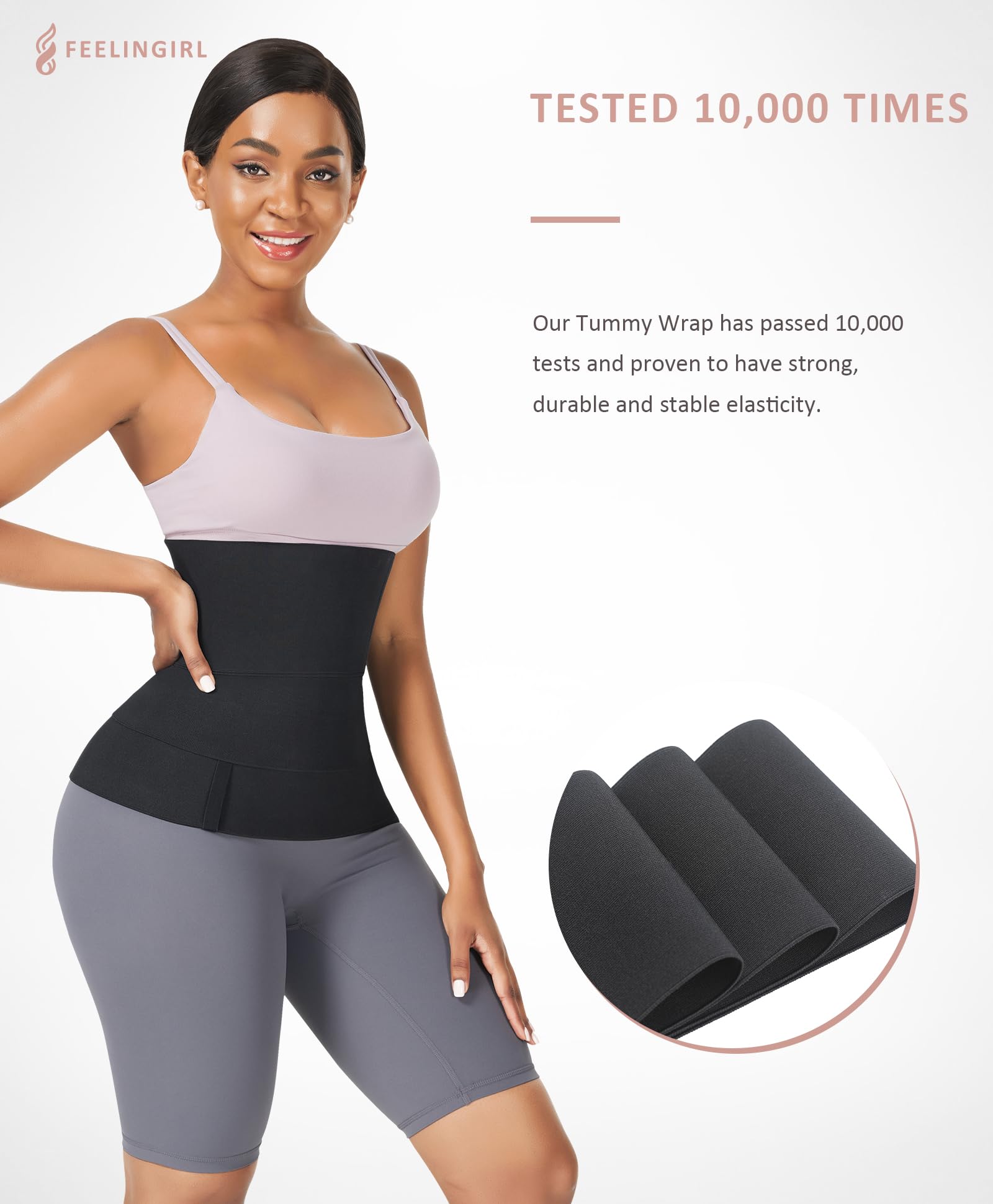 FeelinGirl Waist Trainer for Women Sauna Belt Tummy Wrap Plus Size - Image 3
