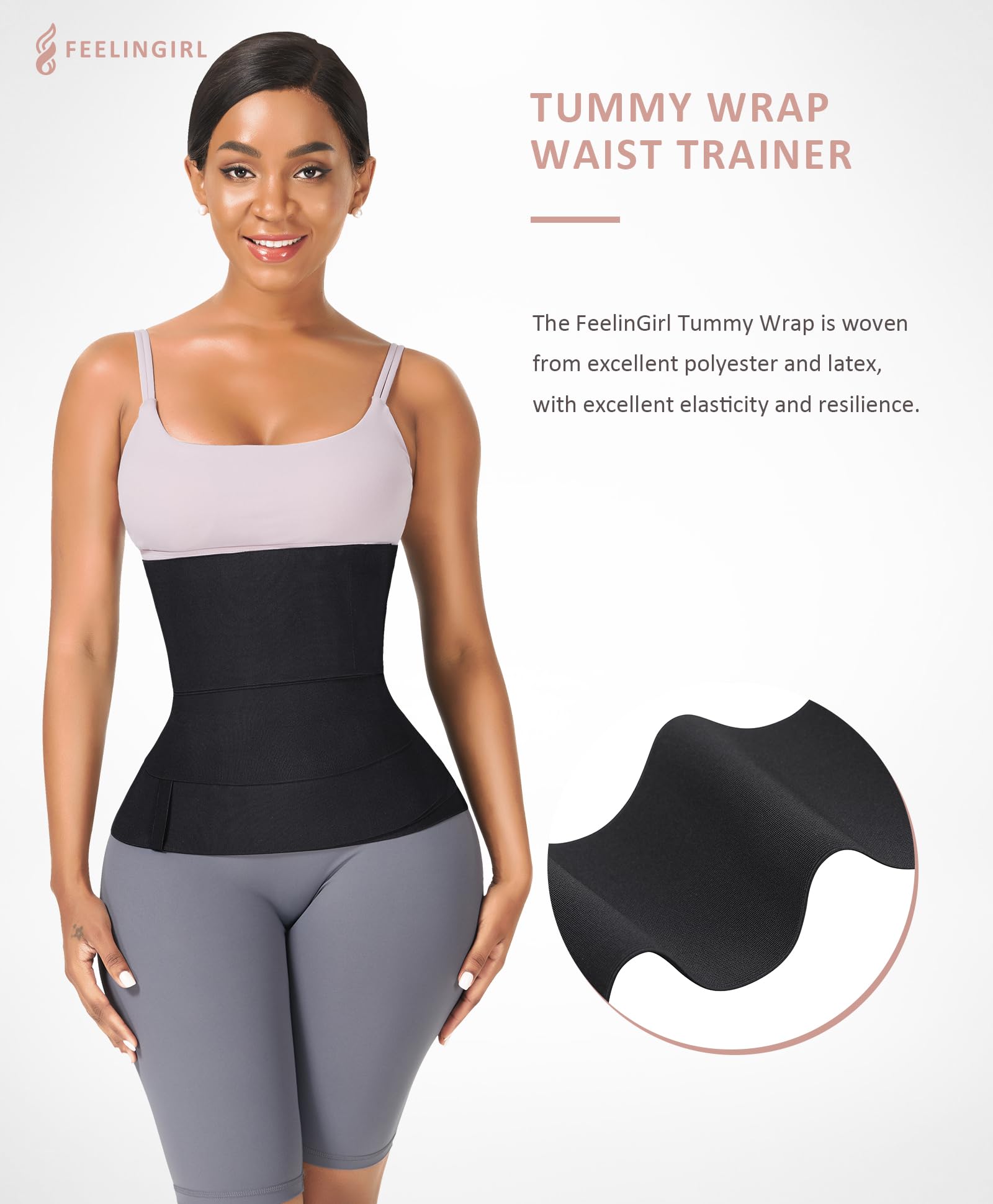 FeelinGirl Waist Trainer for Women Sauna Belt Tummy Wrap Plus Size - Image 5