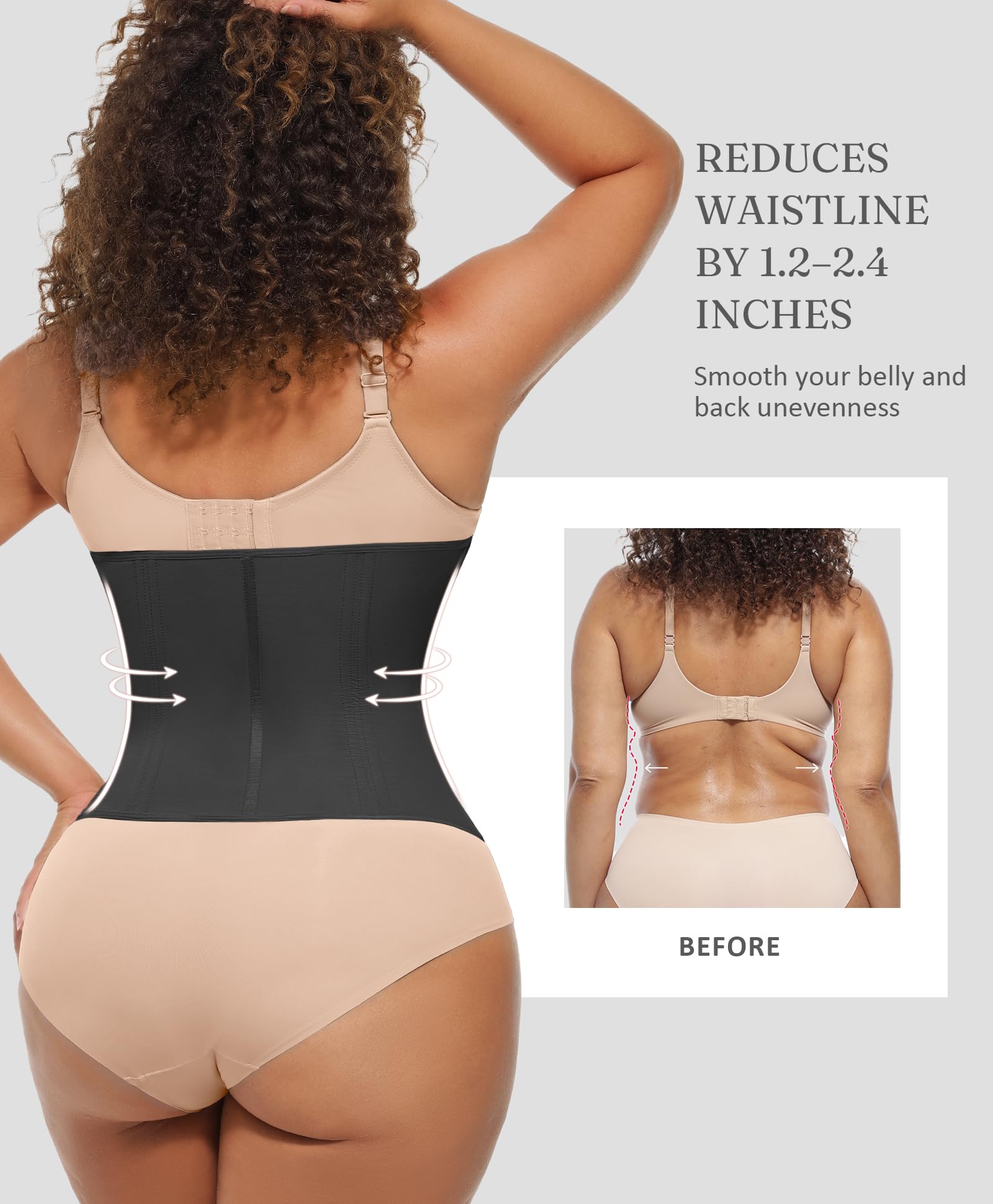 FeelinGirl Waist Trainer for Women Tummy Control Corset Waist Cincher Body Shaper Sport Workout Fajas Postpartum Zipper - Image 4