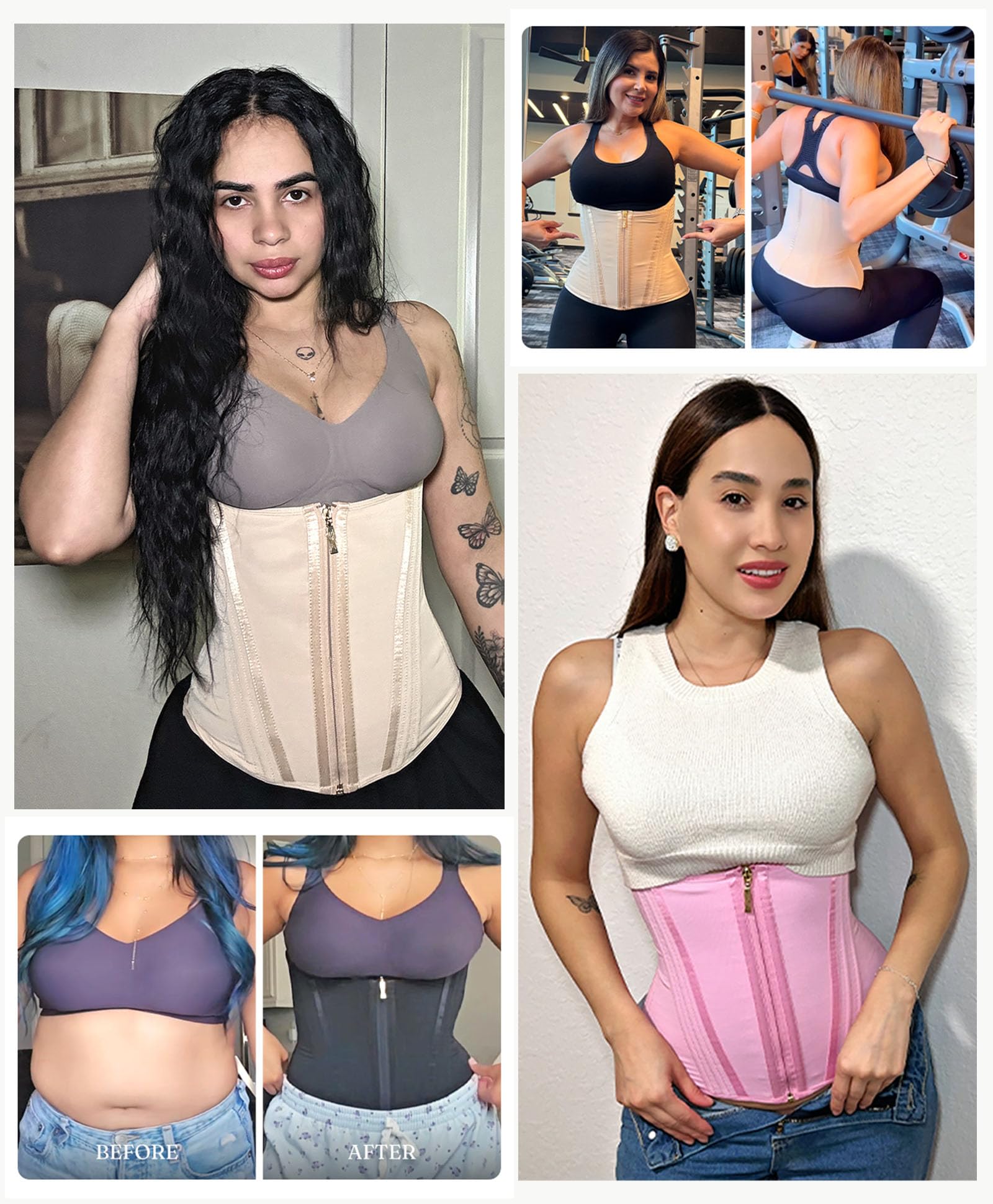 FeelinGirl Waist Trainer for Women Tummy Control Corset Waist Cincher Body Shaper Sport Workout Fajas Postpartum Zipper - Image 6