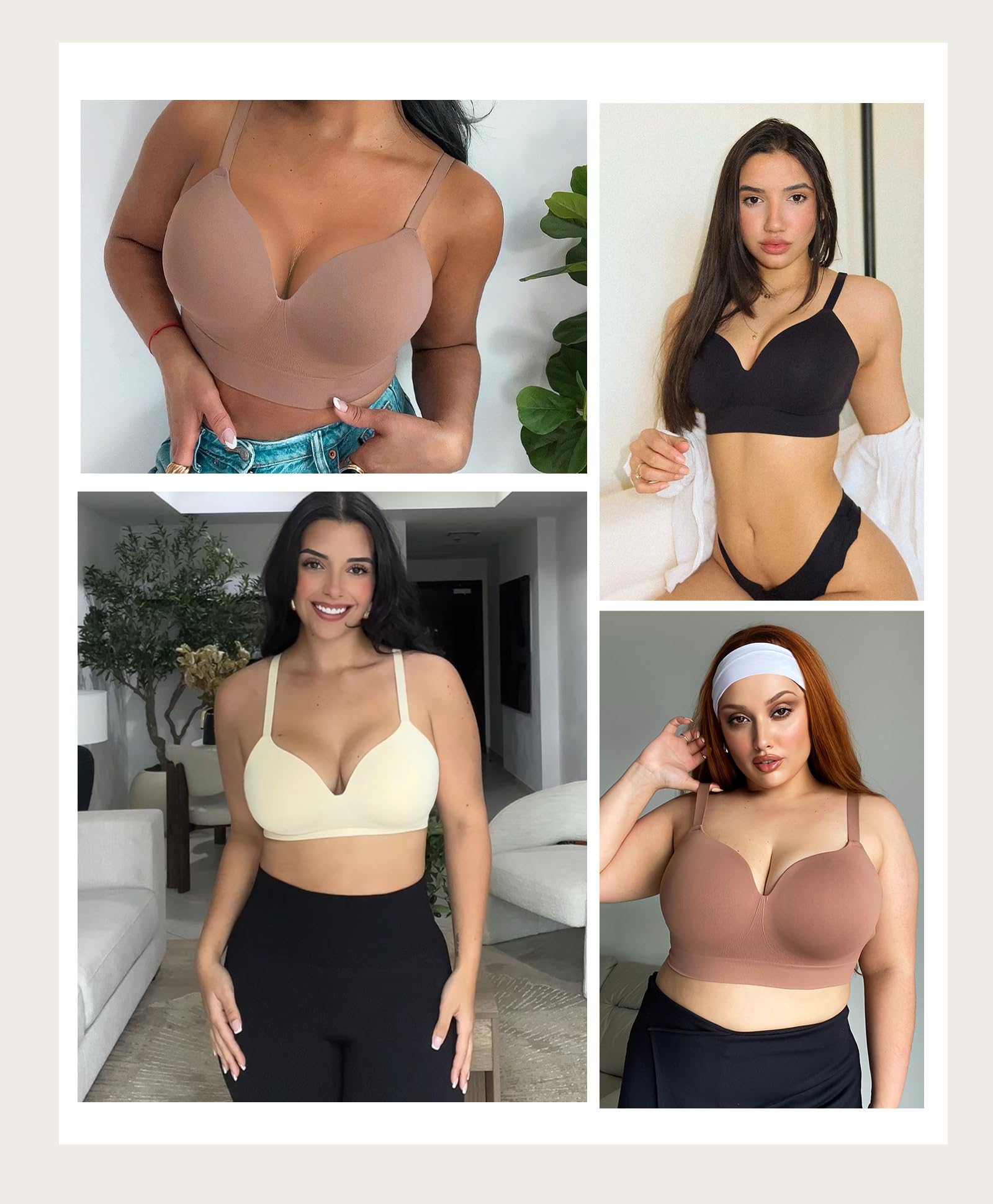 FeelinGirl Wireless Supportive Bra for Women, Seamless Comfort Bralettes No Underwire Full Coverage Everyday Bras - Image 6