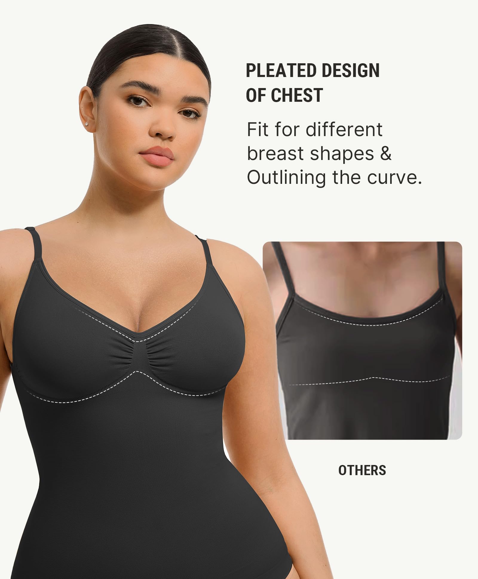 FeelinGirl Womens Tank Top Shapewear Tummy Control Tops Slimming Cami Tank Seamless Compression V Neck Camisole - Image 4