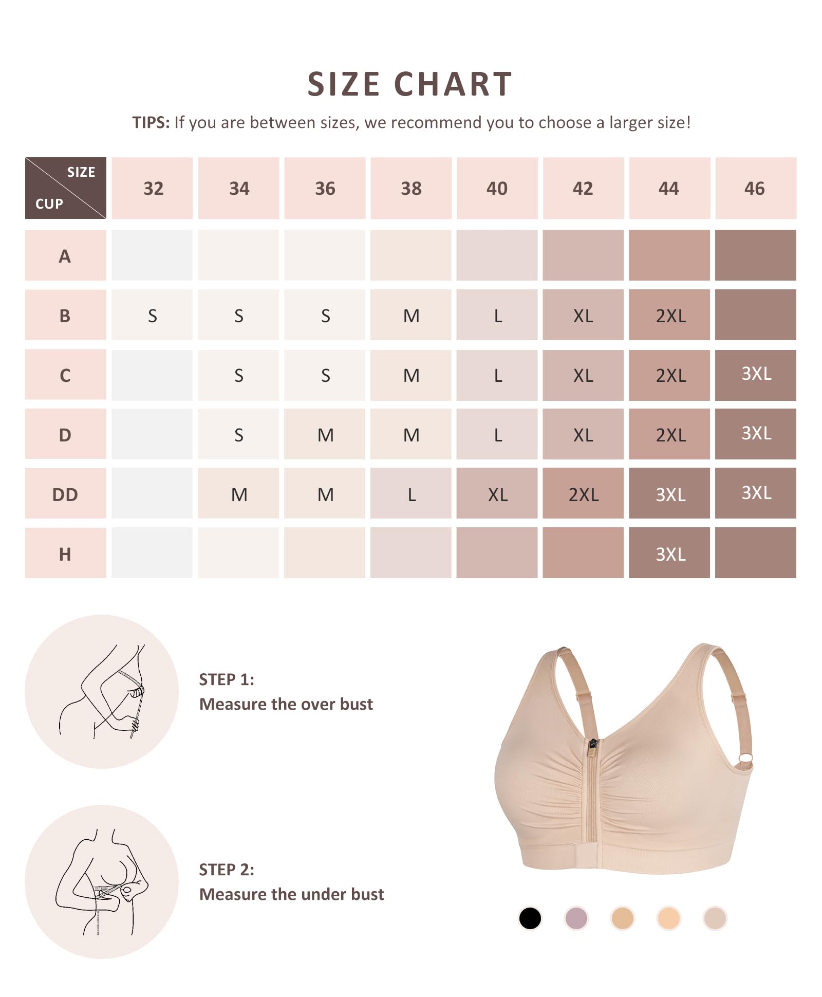 FeelinGirl Zip Front Closure Bras for Women No Underwire Compression Post Surgery Bra with Wide Adjustable Straps - Image 7